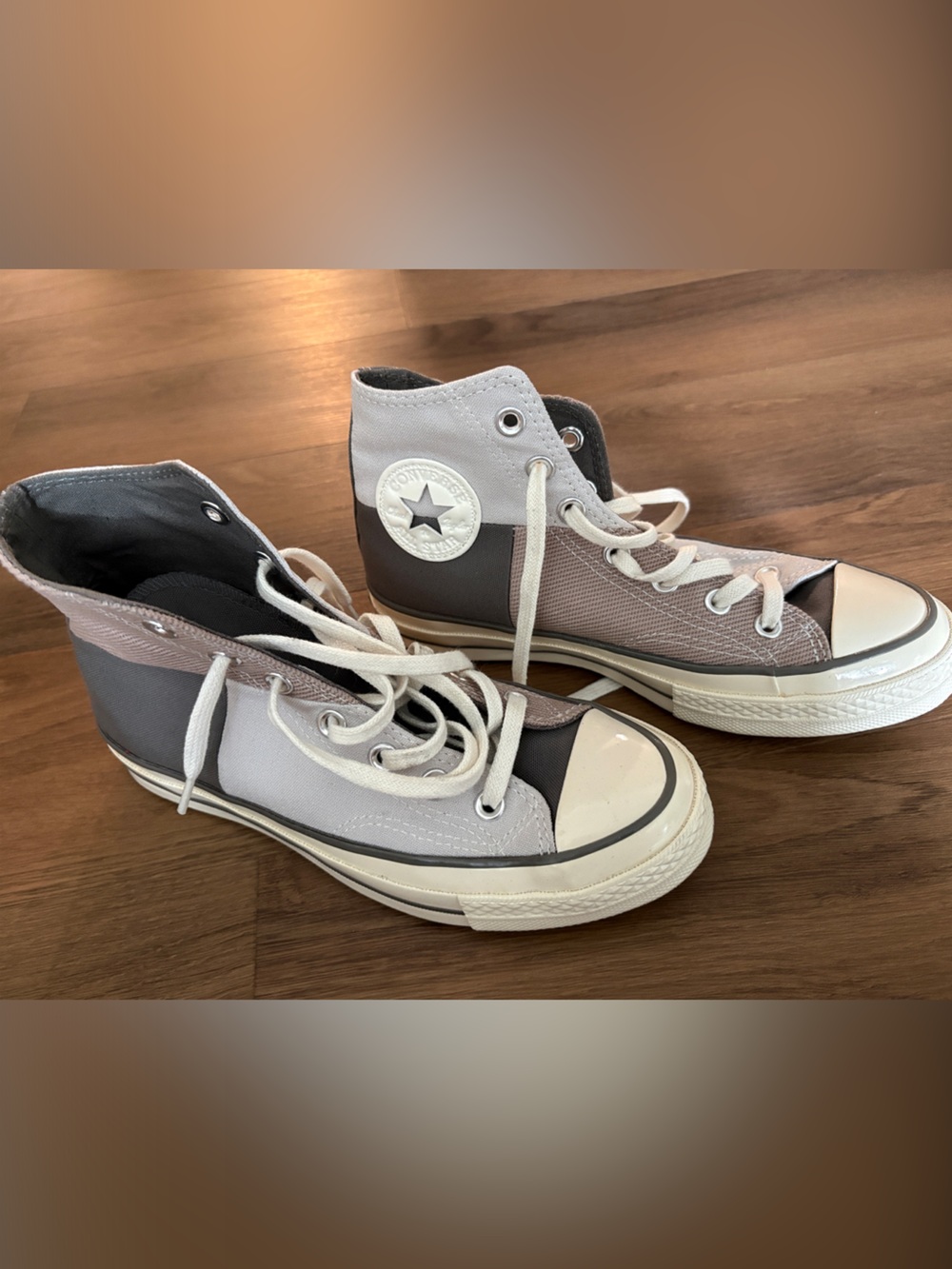 Converse High Top Sneakers in Gray and Charcoal